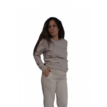 Лонгслив для беременных с секретом для кормления Бежевый